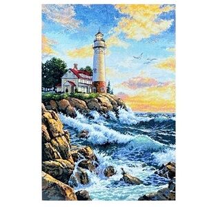 Dimensions Rocky Point Lighthouse Counted Cross Stitch Kit Needlepoint New NWT